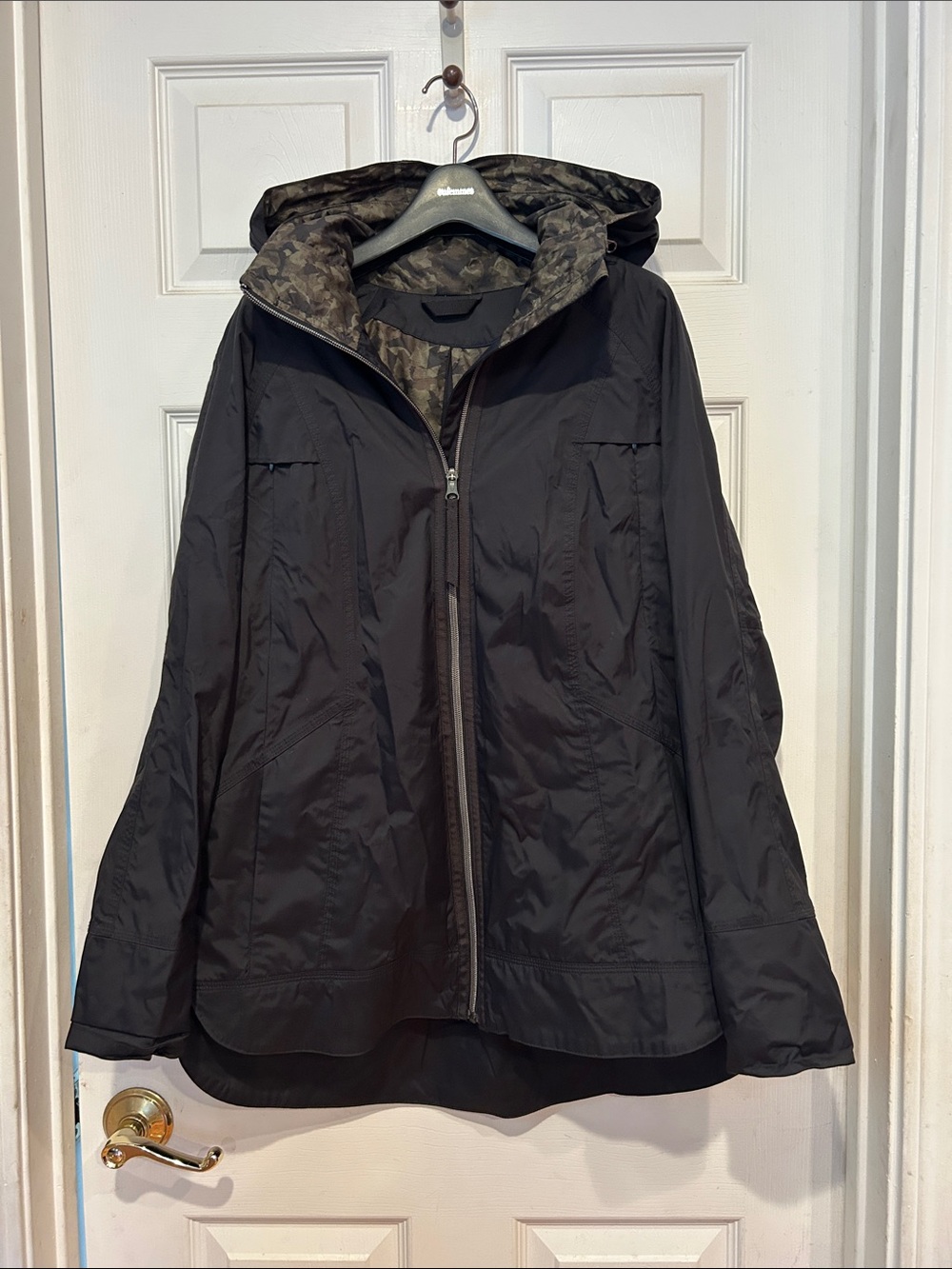 lululemon athletica Black Hooded Utility Jacket with Camo Lining